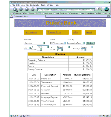 Web Client Account History