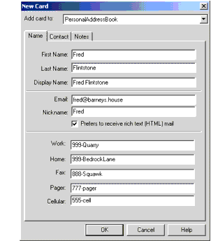 Netscape Address Book Entry