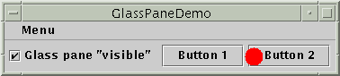 A snapshot of GlassPaneDemo