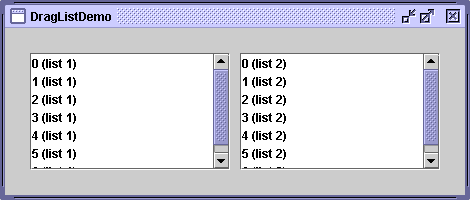 The DragListDemo example
