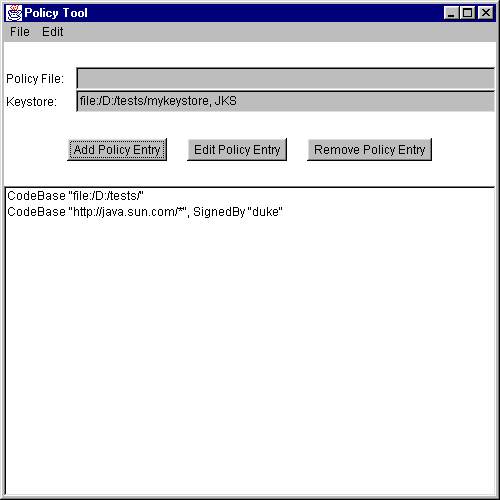 Policy Tool with Two Entries