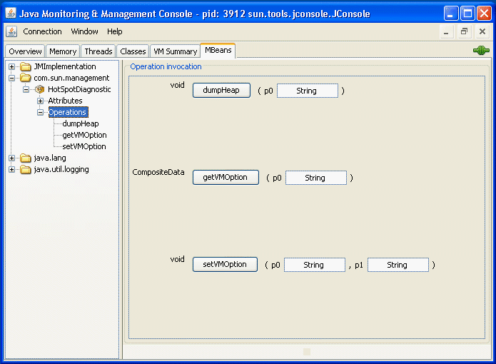 Performing heap dumps using the HotSpot VM Diagnostic
MBean.