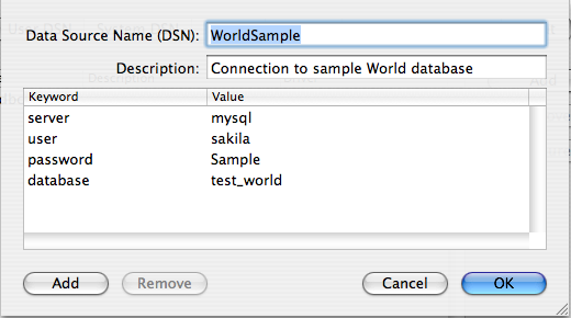 ODBC Administrator Sample
          DSN Dialog