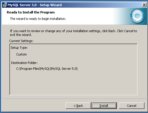 MySQL Enterprise Installer Installation
              Summary (Windows)
